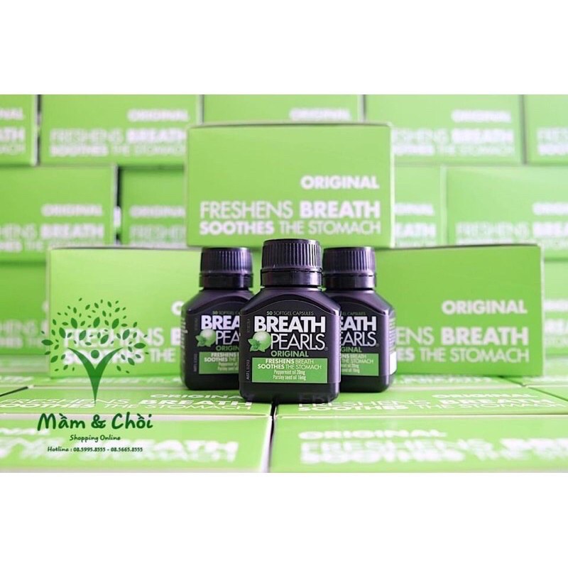 Viên uống thơm miệng Hetik Breath Pearls 50 viên Úc