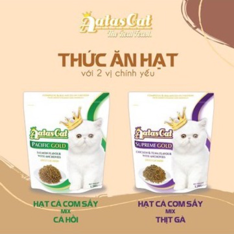 Thức ăn hạt mèo cao cấp Aatas Cat Pacific Gold 1.2kg