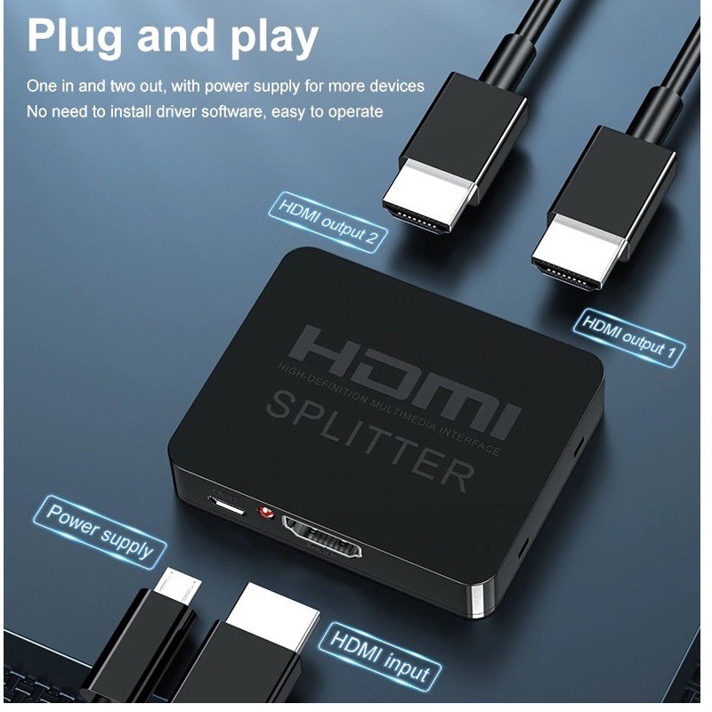 HDMI Switcher Splitter 1X2 - Bộ Chia HDMI 1 Ra 2 Chất Lượng 4K Video Switch