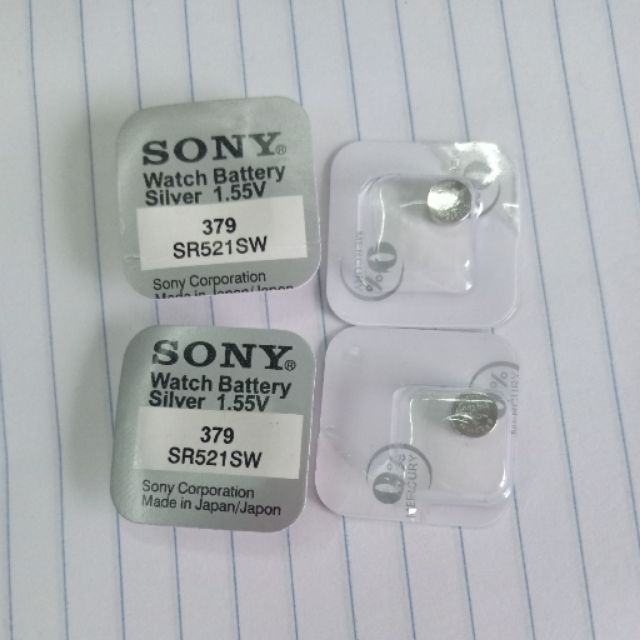 Vỉ 1 Viên Pin Đồng Hồ Sony 379 SR521SW 1.55v Chính Hãng Japan