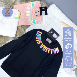 Áo thun dài tay bo gấu ZONE UNISEX áo thun dài tay cotton bo gấu L.V phản quang hai mặt 7 màu
