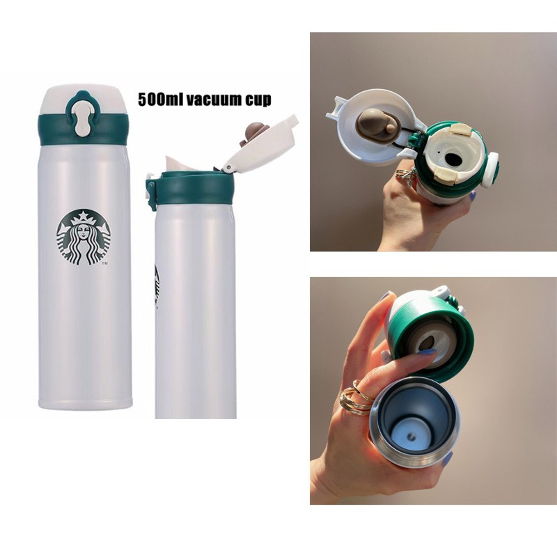 Bình nước giữ nhiệt 500ml starbucks cute chất liệu thép không gỉ 304 XIAOMIMI.VN PVN17508