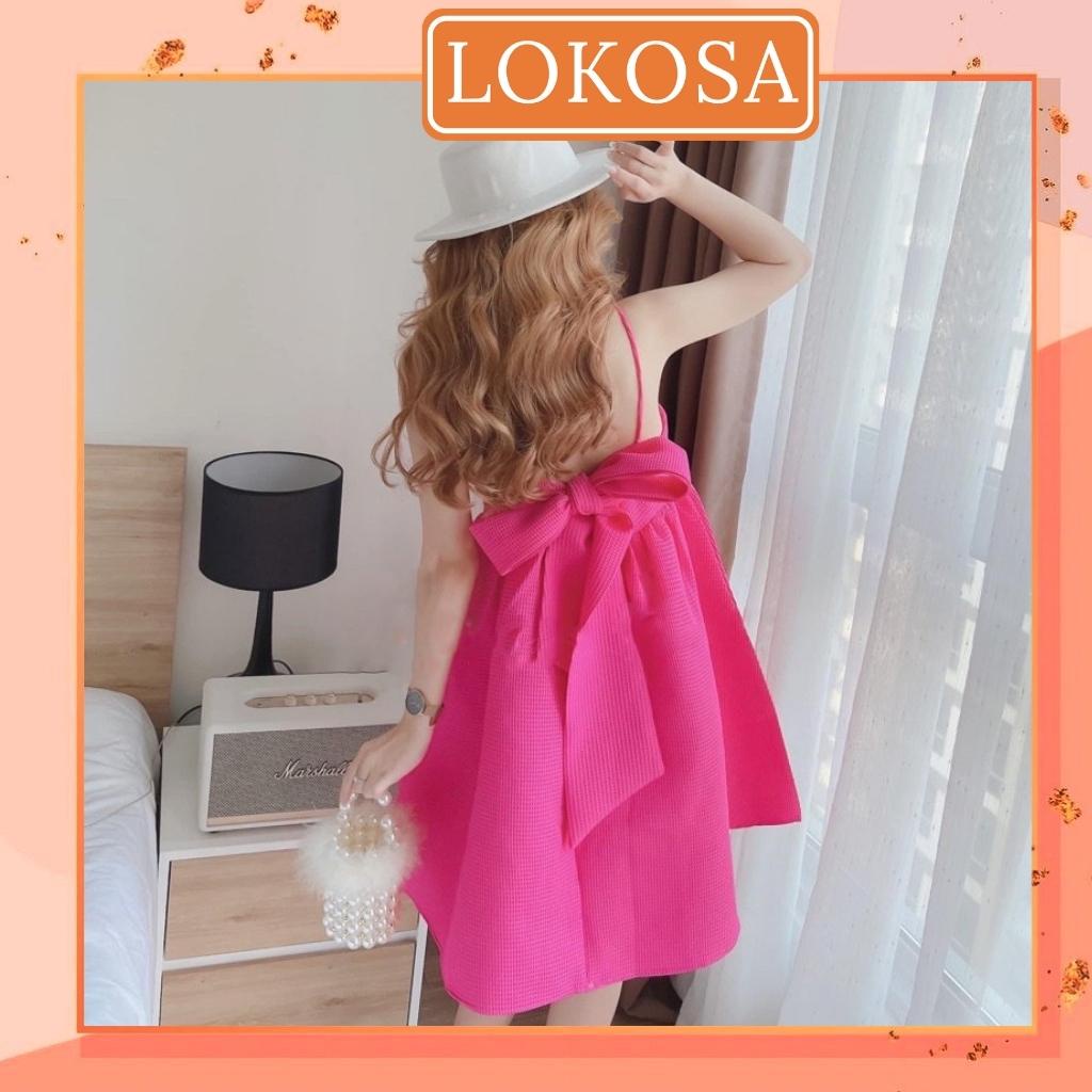 Váy Trắng Tiểu Thư LOKOSA Váy Babydoll Nơ 2 Dây Lưng Form Bồng Hàn Quốc Phong Cách Tiểu Thư VD070 | BigBuy360 - bigbuy360.vn