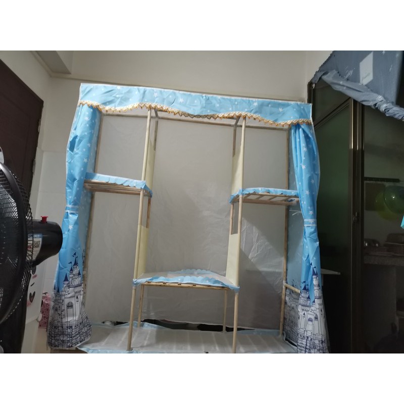Tủ Kệ Đựng Quần Áo khung gỗ bọc 3 buồng 6 ngăn hàng chuẩn loại 1 phi gỗ 18mm