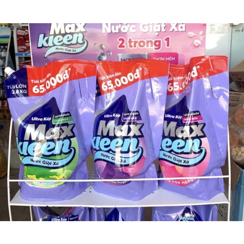 Túi Nước Giặt Max Kleen Túi 3,8Kg Hương Huyền Diệu/Sớm Mai/Hoa Nắng.