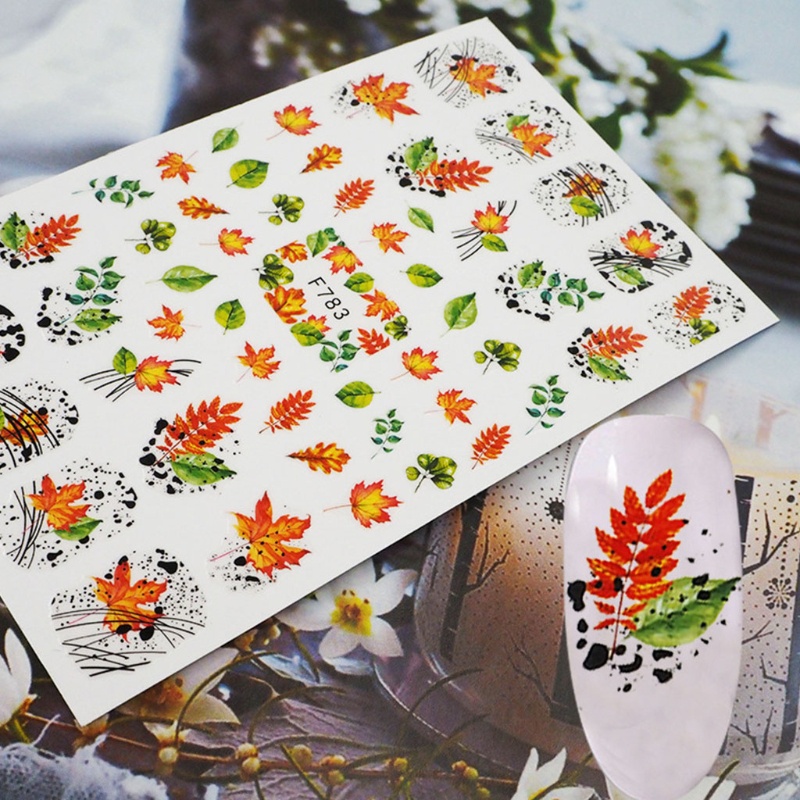 Đề Can Dán Móng Tay Lễ Tạ Ơn Hình Lá Phong Mùa Thu