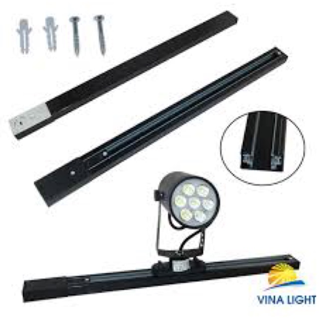 Thanh ray 1 mét dùng lắp đèn led rọi trang trí