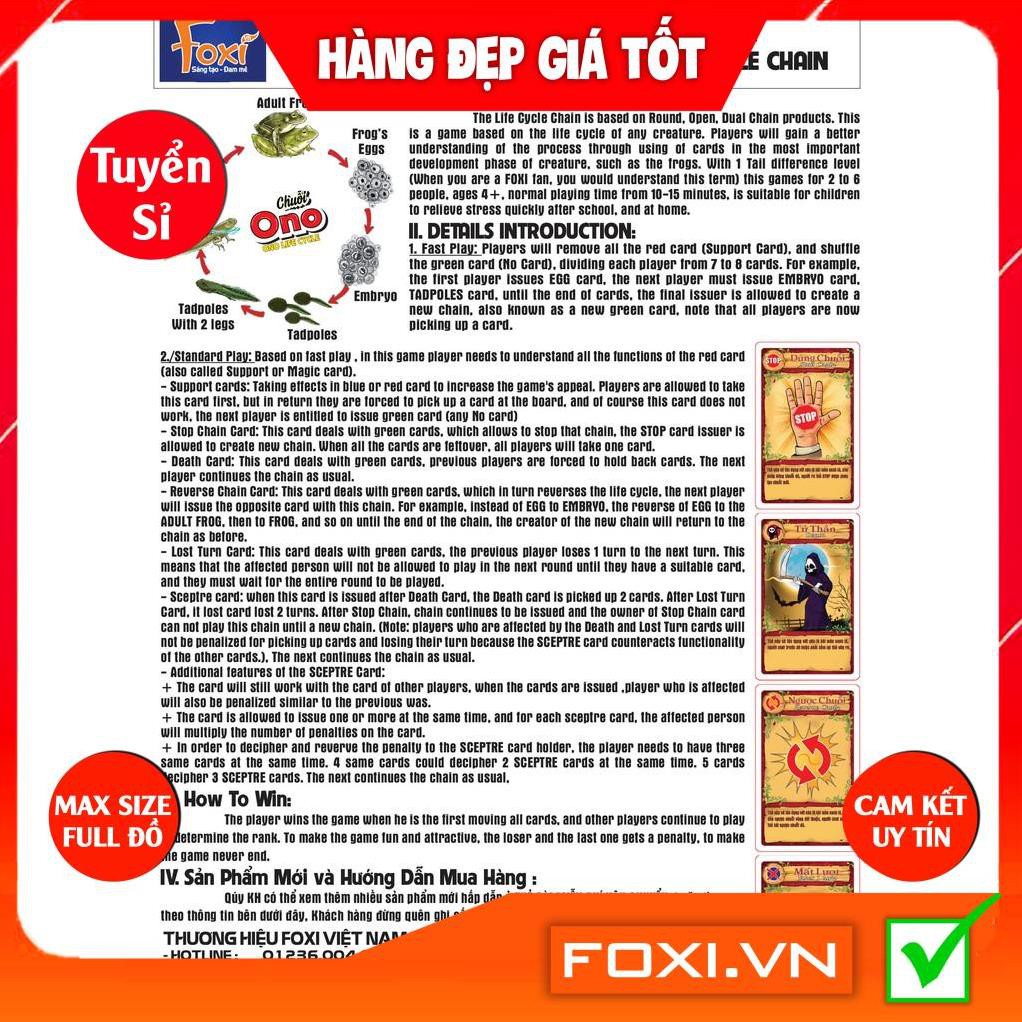 Flashcard-Chuỗi Ono vòng đời Ếch Bướm Foxi-thẻ glenndoman và boardgame thông minh--siêu rẻ.