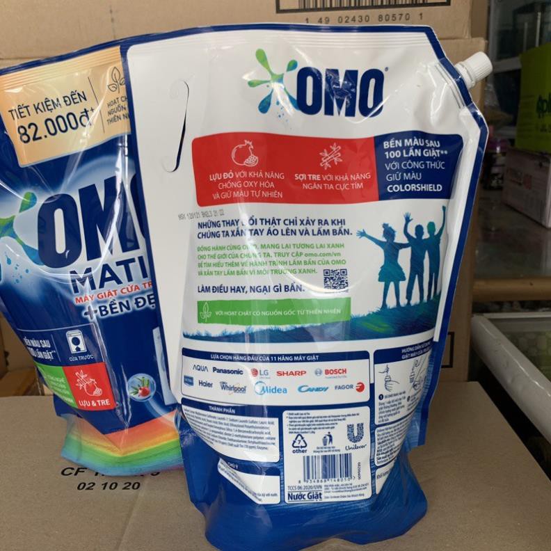 COMBO 2 Túi nước giặt OMO cửa trước Bền Đẹp 3,6kg