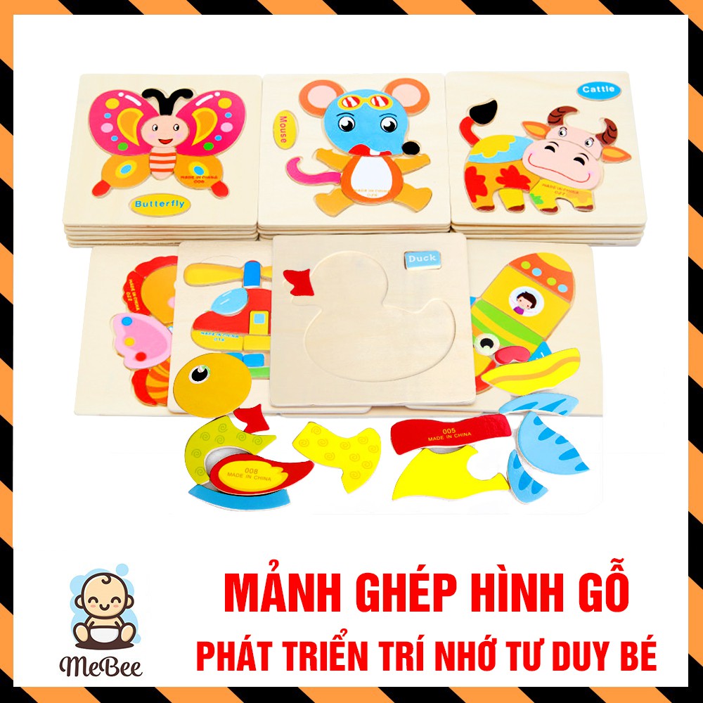 Combo 5 Tranh ghép hình gỗ 3D phát triển tư duy cho bé