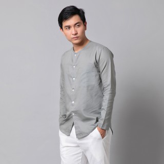 Áo Nam Dài Tay Tay Cổ Tròn Cài Khuy Vải Đũi Xuất Dư (linen) Rough