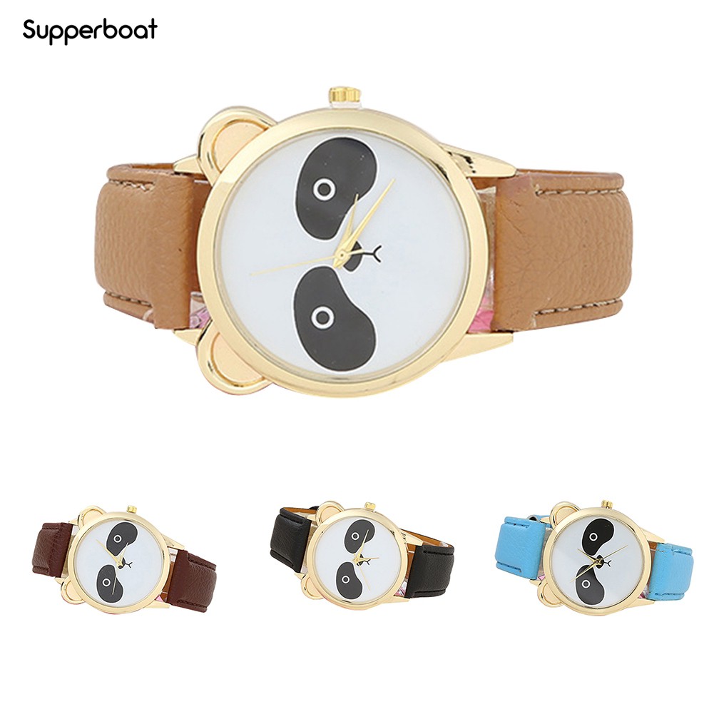 Đồng hồ quartz chạy kim với họa tiết con gấu trúc SB