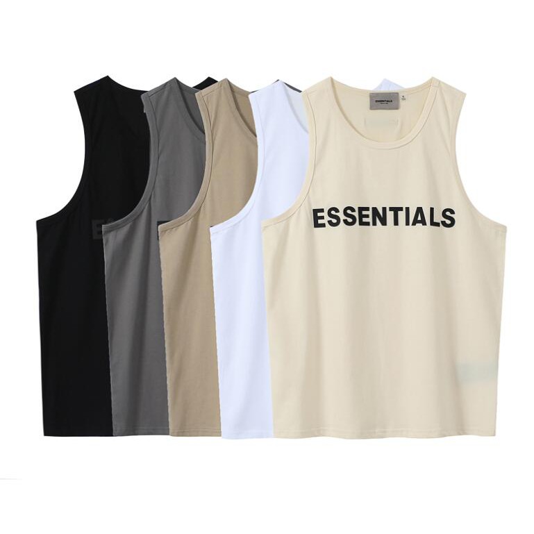 Áo Ba Lỗ Từ Cotton In Chữ Essentials Thời Trang Cho Nam Và Nữ