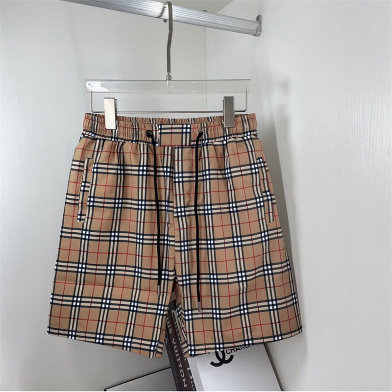 Burber * Quần Short Dây Rút Họa Tiết Caro Cổ Điển Thoải Mái Mặc Thường Ngày