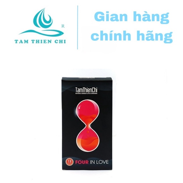 Bao cao su Tâm Thiện Chí FOUR IN LOVE gân gai kéo dài hộp 12 cái