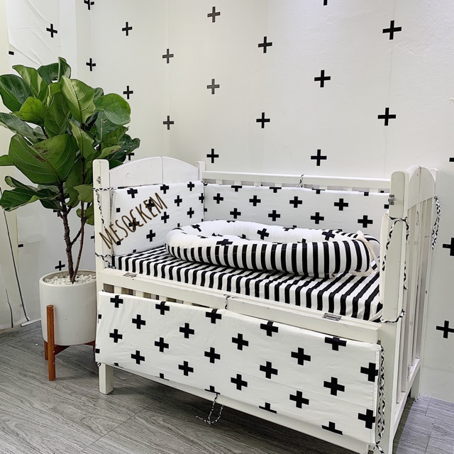 4 tấm quây cũi và ga chun bọc đệm cũi cho bé