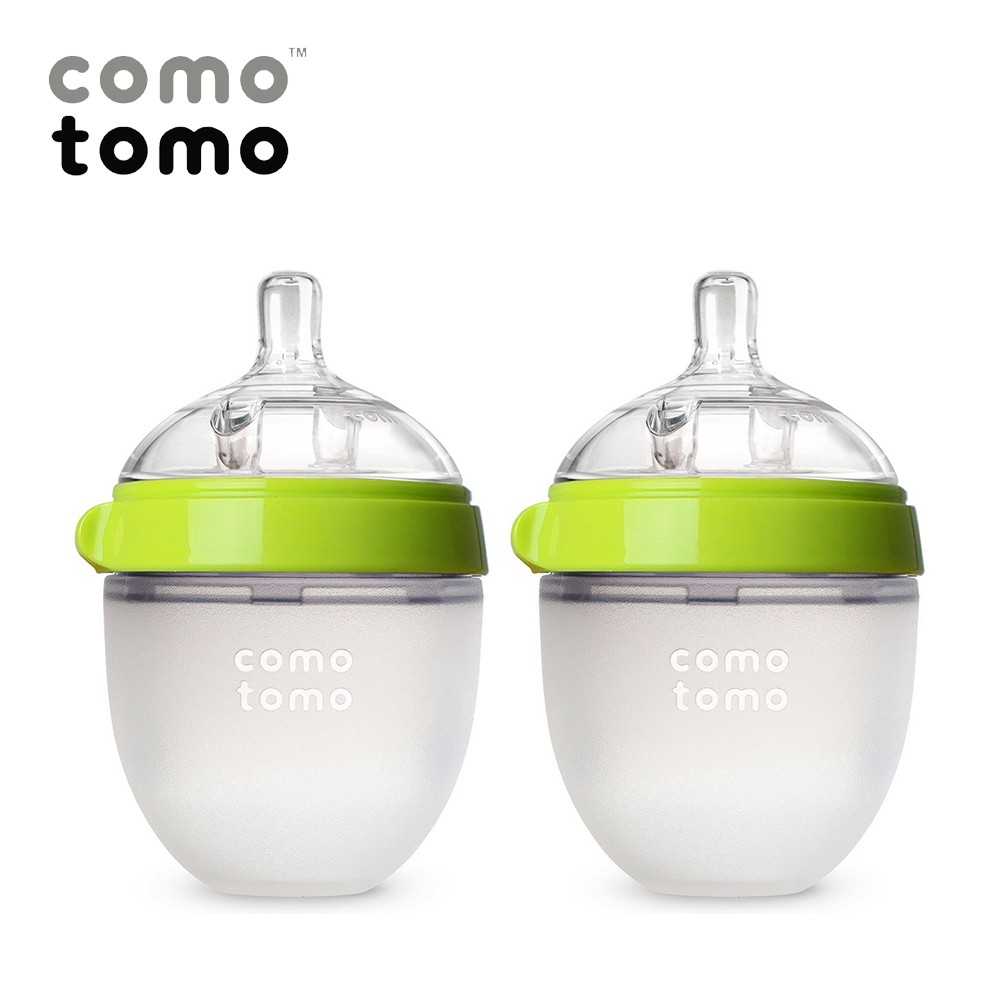 Bộ hai bình silicone Comotomo 150ml - Xanh