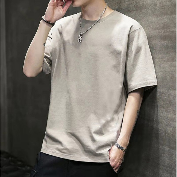 Triple A💕2021 new short-sleeved T-shirt men's Hong Kong style trend loose bottoming shirt youth plus size printing upper clothes