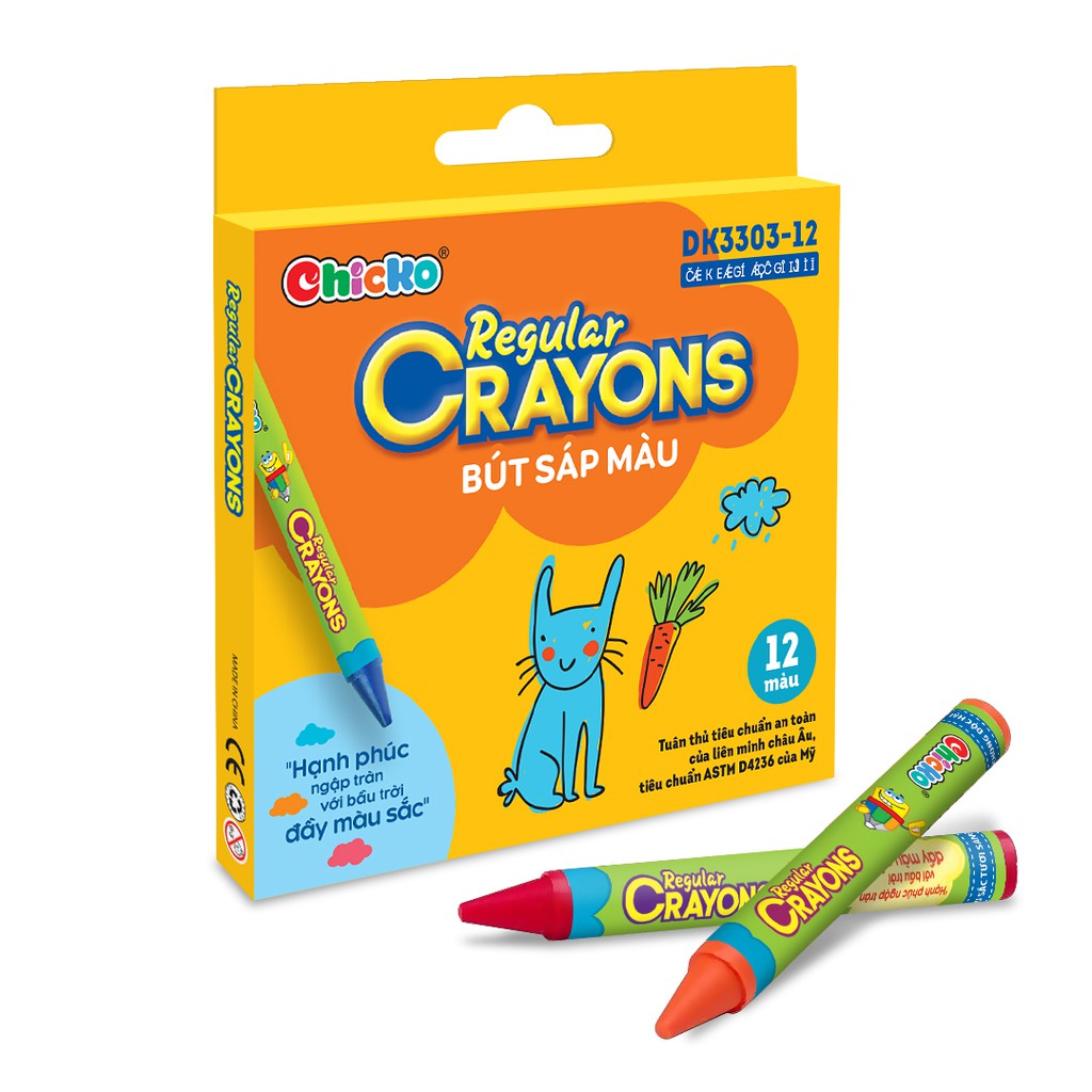 Bút Sáp Màu Reglar Crayons (12 Màu) DK3303-12 - Duka