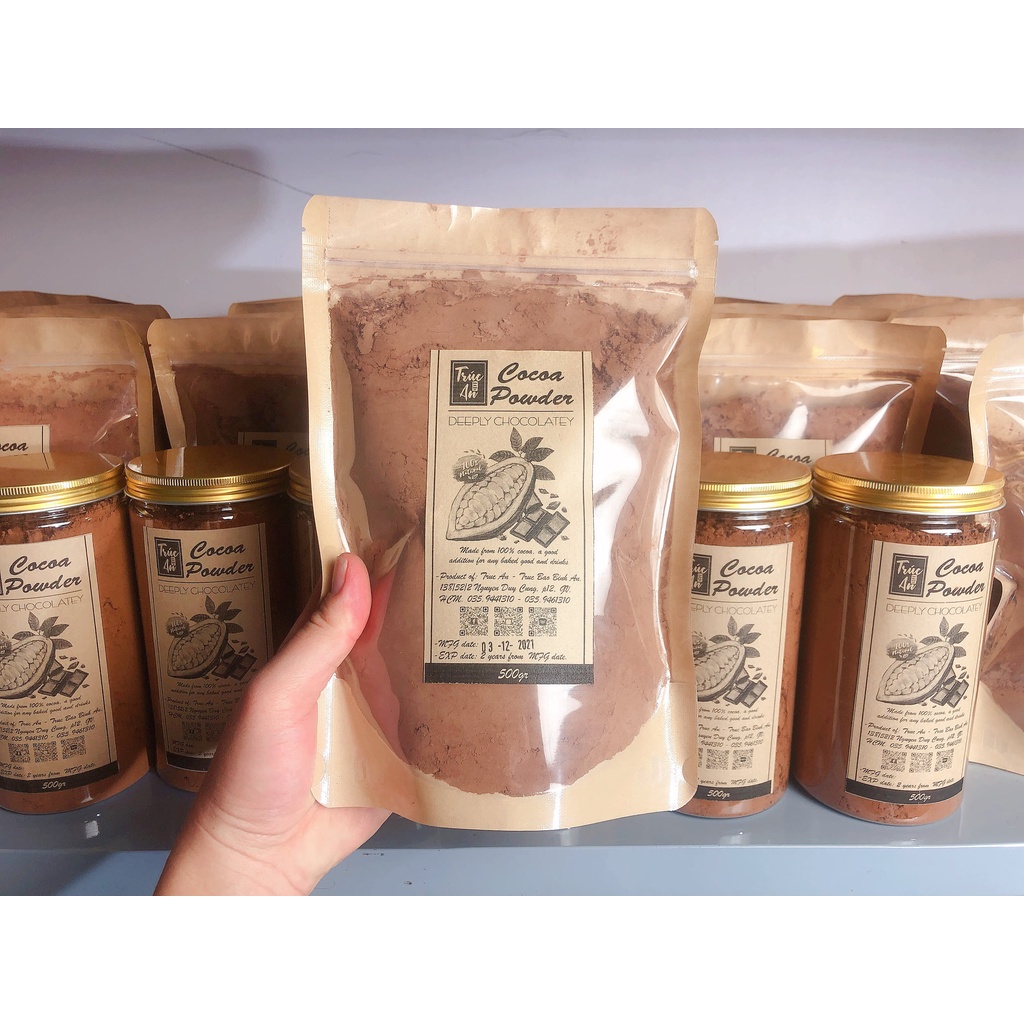 [HỎA TỐC] Bột cacao nguyên chất Việt Nam hàng cty chuyên xuất khẩu bột ca cao và sản xuất sô cô la. Bột thơm không đắng