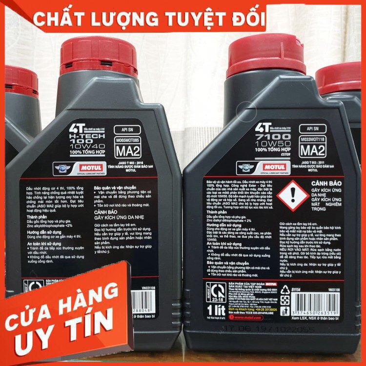 Nhớt Motul 7100 10W50, H-TECH 100 10W40 100% Tổng Hợp