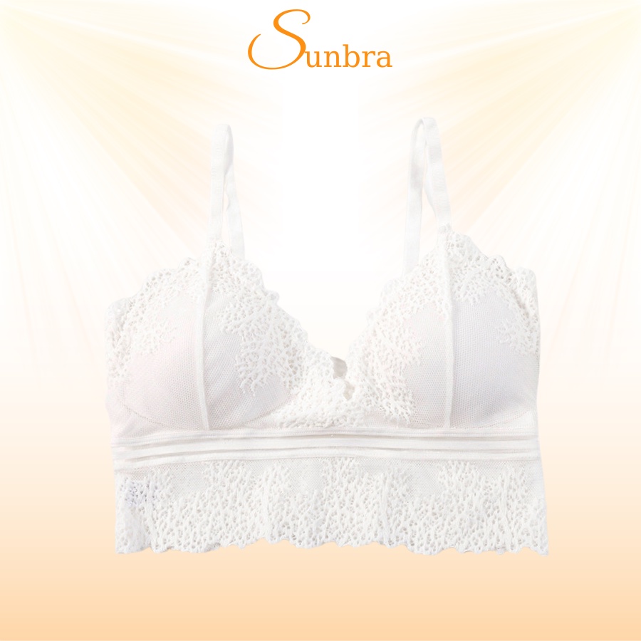 Áo bra hai dây chất ren mềm mịn đệm mút nâng ngực sexy SUNBRA A821
