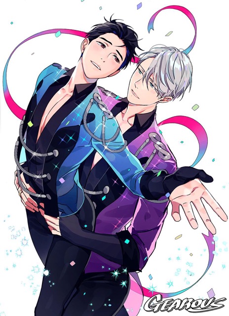 ảnh yuri!!!on lce  Victuuri khổ a4 mẫu khác nhau có đề cần bóc dán