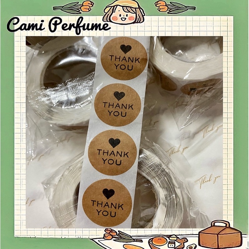Sticker Thank You ♥ Miếng nhãn dán cảm ơn khách hàng, gói quà, gói hàng | BigBuy360 - bigbuy360.vn