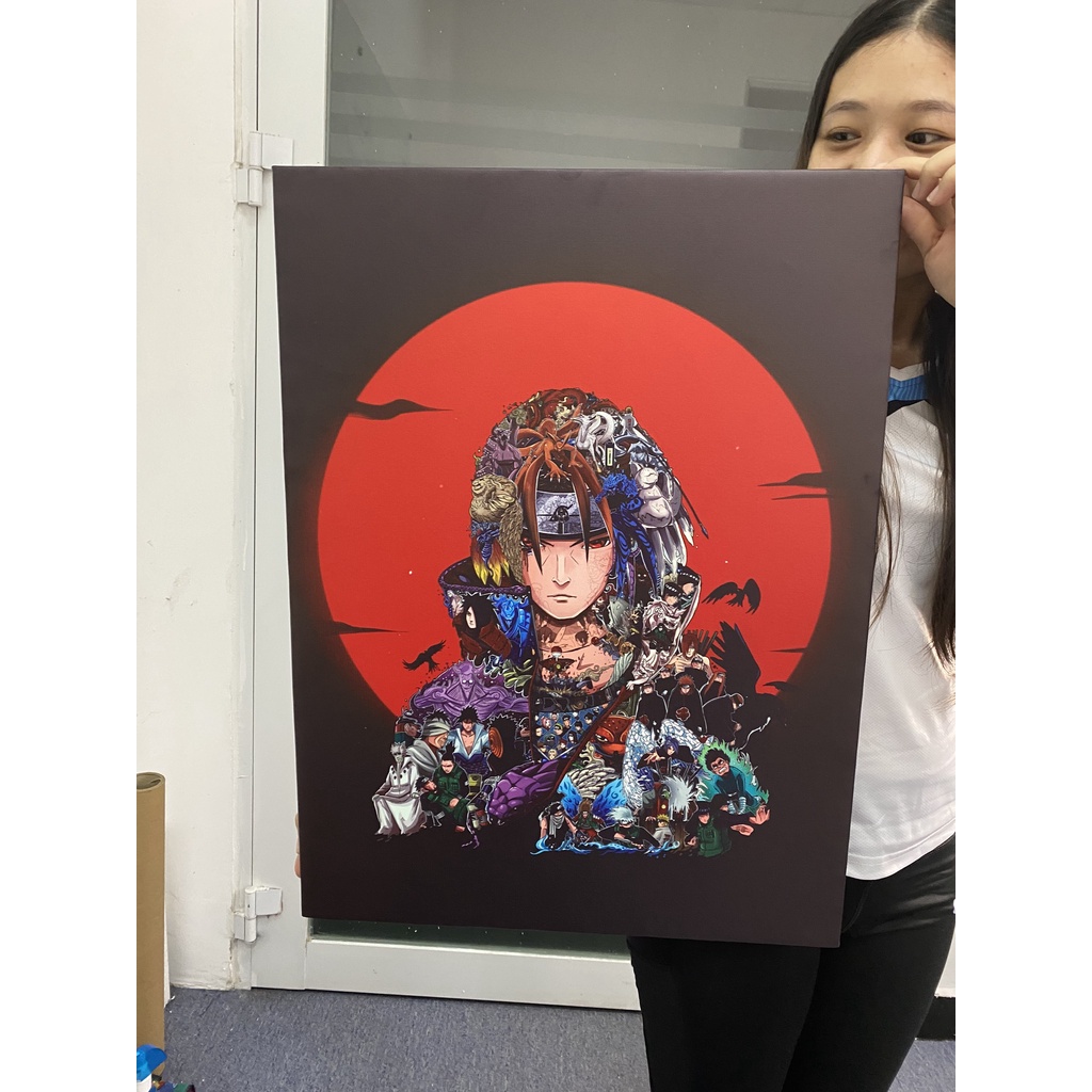 Tranh Canvas Itachi bản màu - Naruto - Uchiha - Tranh treo tường - Tranh trang trí decor anime