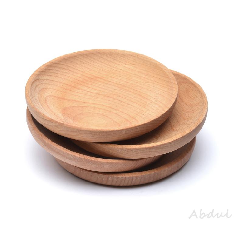 Đĩa ăn thân thiện với môi trường đĩa tròn bằng gỗ đĩa hoặc dịch tráng vụ miệng trường học khay gỗ sushi bảng tiệc bàn dao kéo