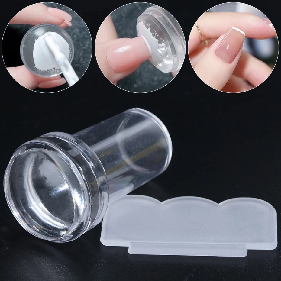 Bộ Dụng Cụ In Hình Móng Tay Đầu Silicone Trong Suốt