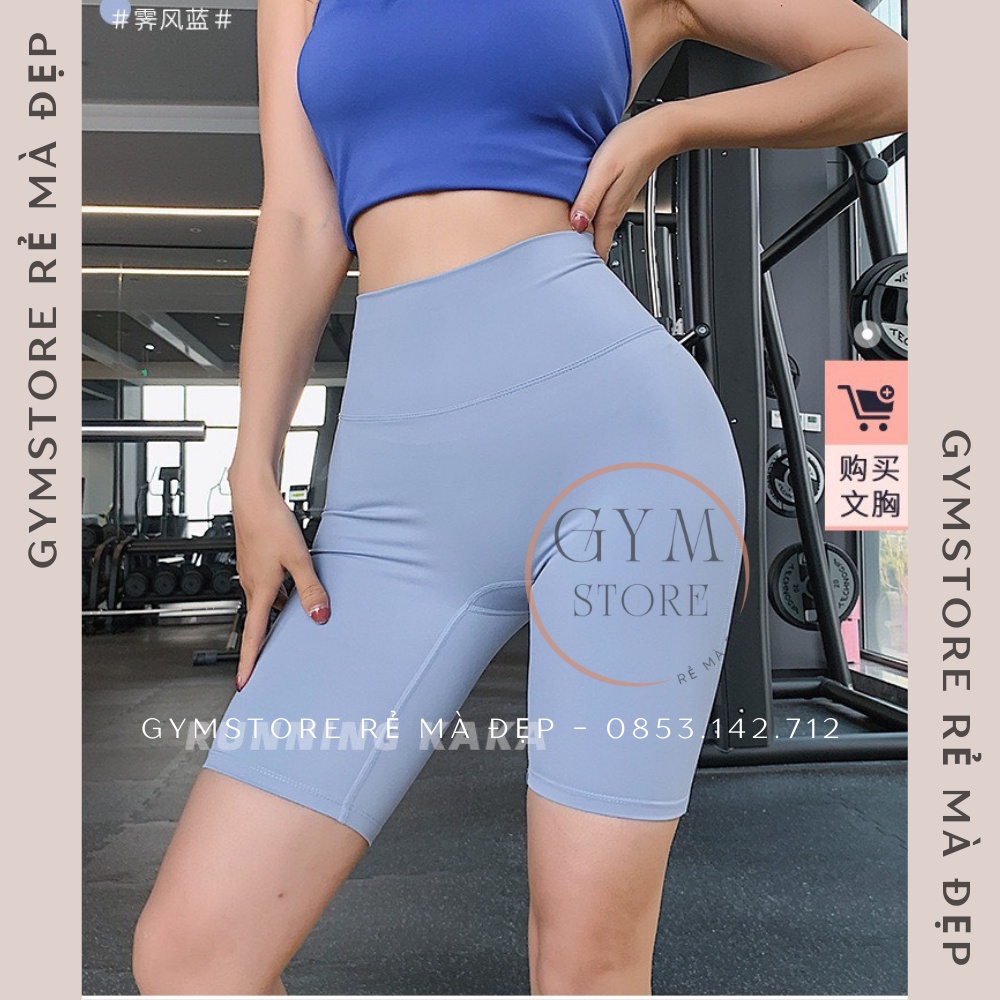 Quần Biker Short Legging Đùi Lửng Thể Thao Nữ Tập Gym Yoga Cạp Cao Co Giãn Gen Bụng Nâng Mông Nhẹ Thoáng Mát𝑮𝒀𝑴𝑺𝑻𝑶𝑹𝑬 068