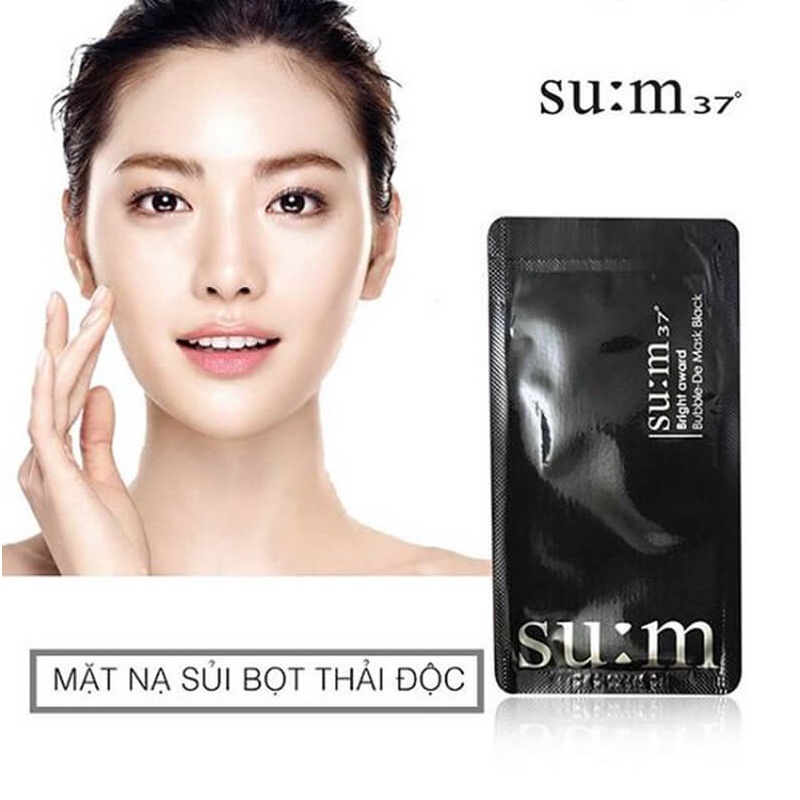 Mặt Nạ Sủi Bọt Thải Độc Sum 37 Bright Award Bubble De Mask Sạch Sâu, Trắng Da, Ngừa Mụn Chính Hãng Hàn Quốc