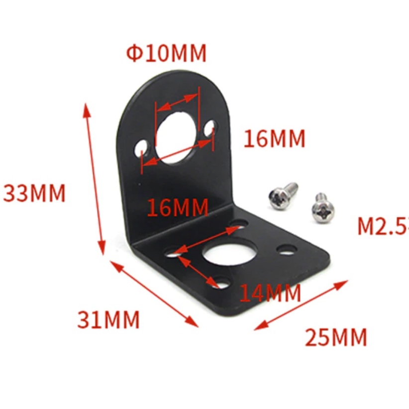 380 390 395 Khung gắn mơ tơ bằng thép sơn đen, 380 390 395 Motor Bracket, Mounting Bracket for 380 390 395 DC Motor