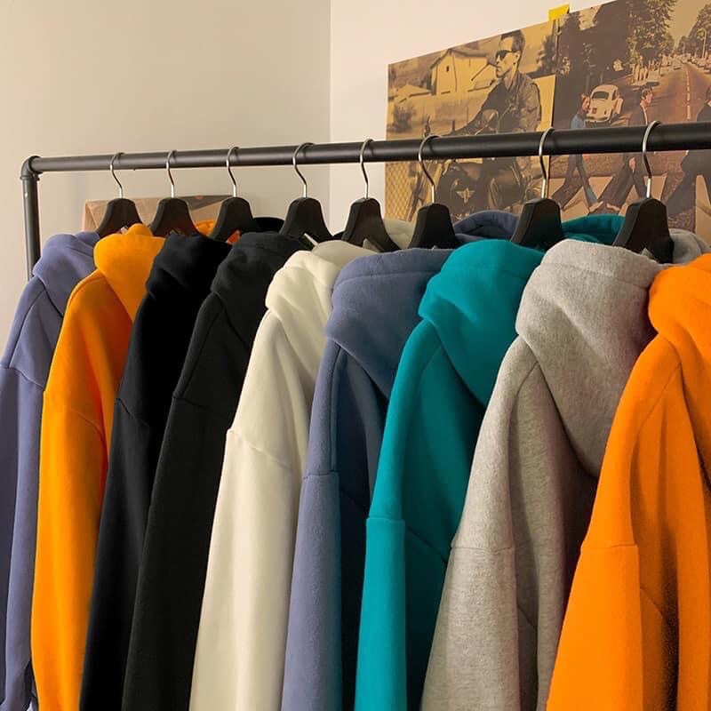 Áo hoodie nỉ ngoại trơn basic nón 2 lớp unisex ulzzang nam nữ
