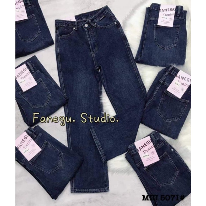 Quần jeans trơn cạp đính chữ hàng QCL1