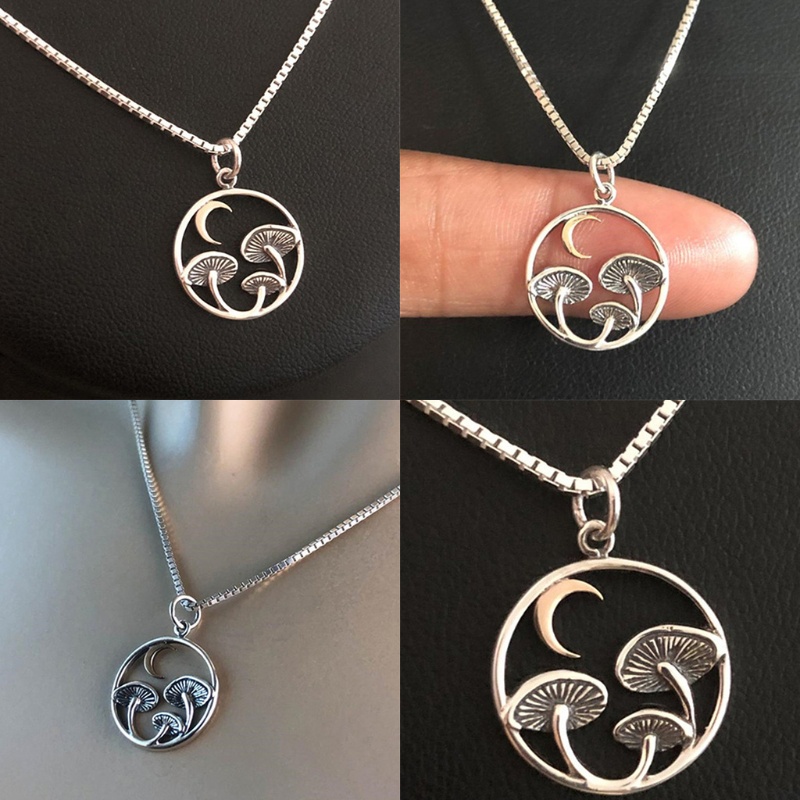 Vòng cổ mặt hình cây nấm mặt trăng thời trang cho nam và nữ