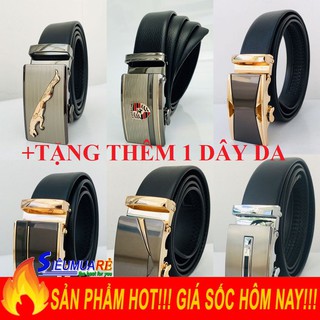 Thắt lưng nam dây nịt nam đẹp dây da khóa tự động mặt mạ crom cao cấp
