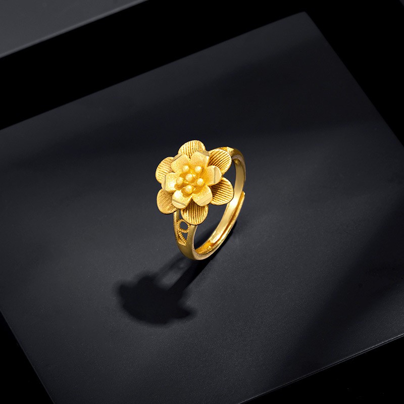 Nhẫn Nữ Mạ Vàng 24K, Thiết Kế My Flower Hình Hoa Cổ Điển, XPN31