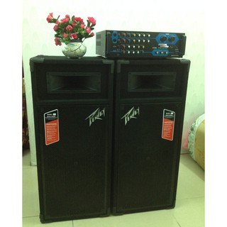Nguyên dàn karaoke loa Peavey 4 bass và amply Boston