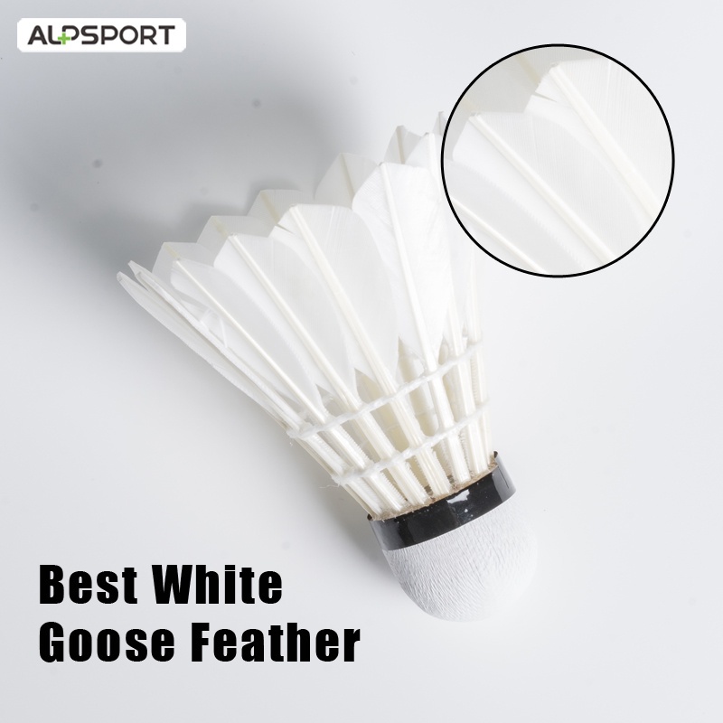 Set 12 quả cầu ALPSPORT 808 808 76-77 bằng lông ngỗng màu trắng bền chất lượng cao hỗ trợ luyện tập tốc độ