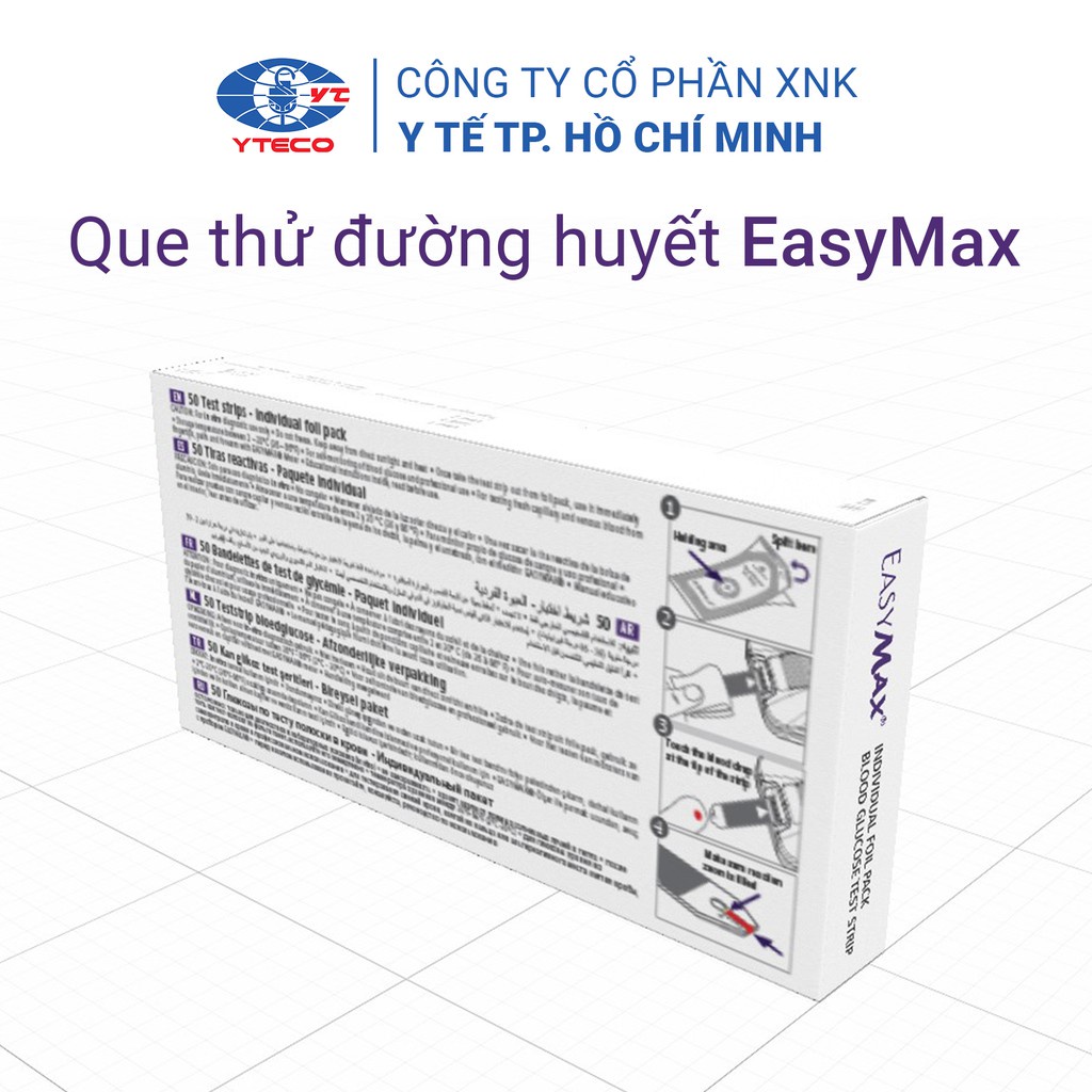 Que thử đường huyết EasyMax hộp 50 que