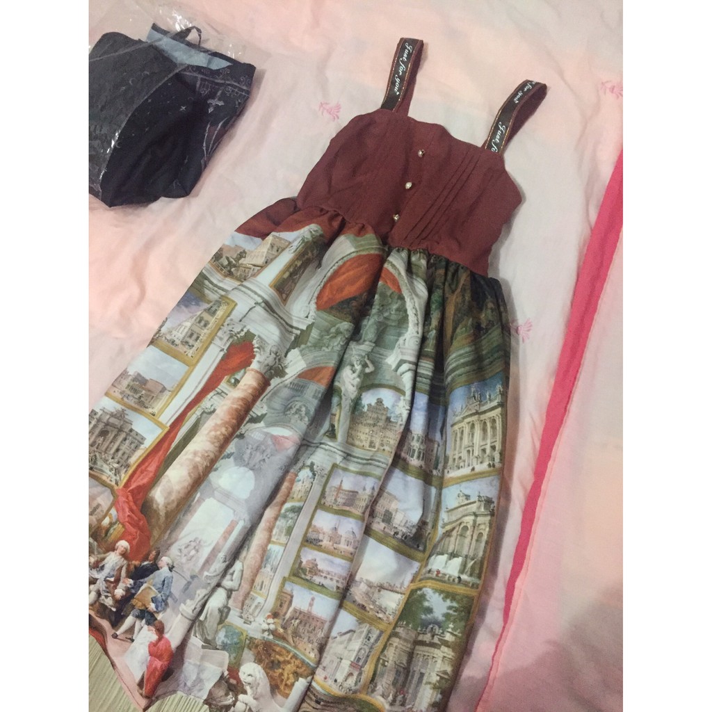 Đầm Lolita cổ điển họa tiết tranh sơn dầu hoàng gia | BigBuy360 - bigbuy360.vn