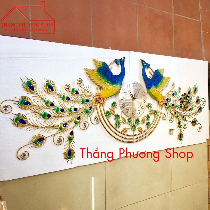 Đồng Hồ Trang Trí Chim Công Uyên Ương TP-078 ( Tặng Máy Đồng Hồ Thay Thế)