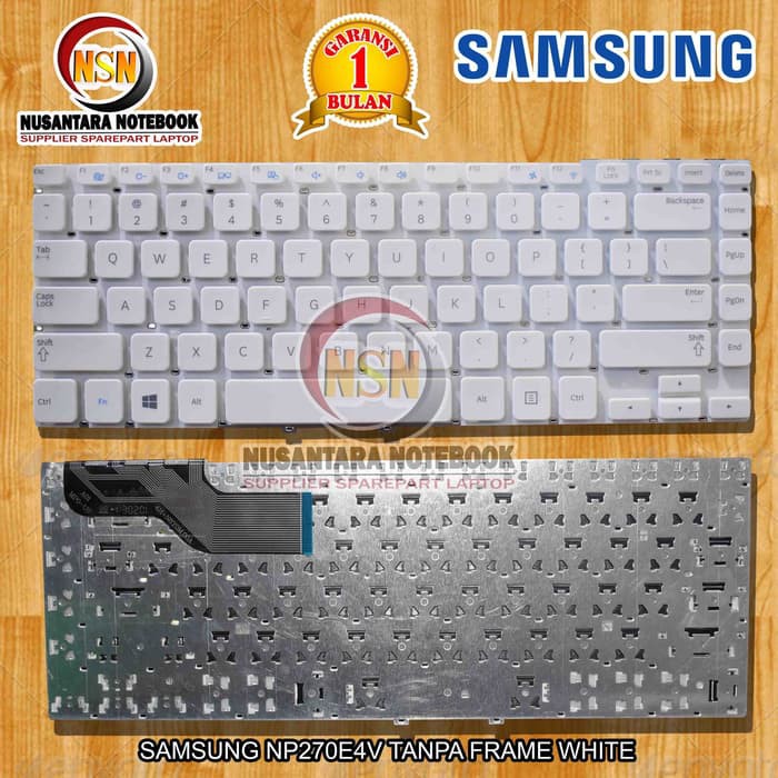 Bàn Phím Không Khung Màu Trắng Cho Laptop Samsung Np270e4v