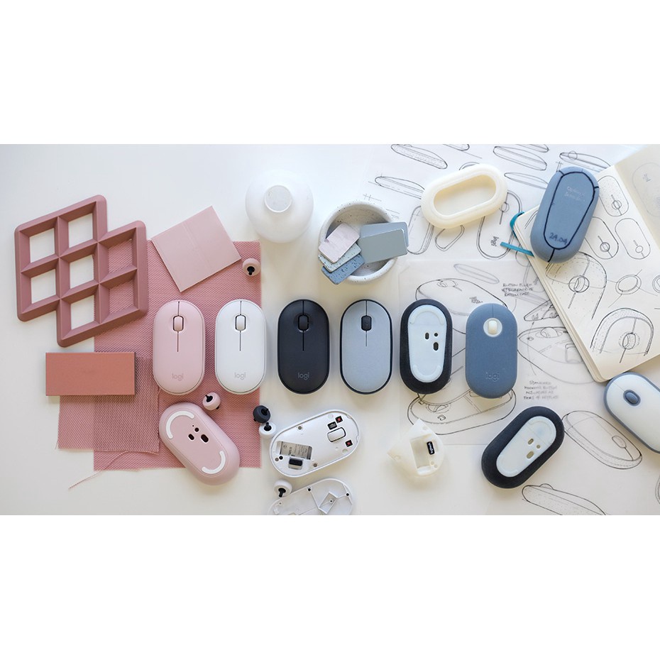 Chuột không dây Bluetooth Logitech Pebble M350 thiết kế siêu mỏng, dùng cực êm, thời lượng pin dài, nhiều màu sắc