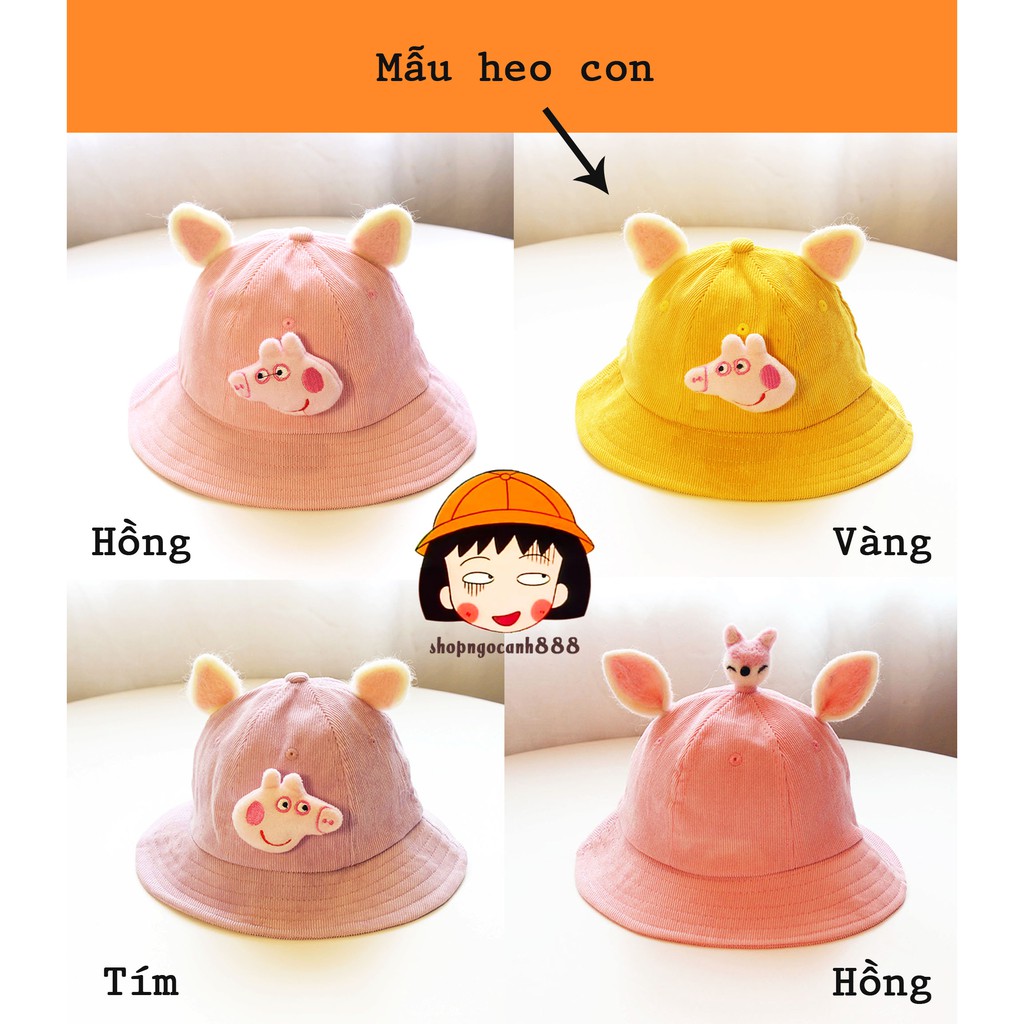 [Full 28 Mẫu Nam Nữ Tự Chọn] Mũ Nón Maruko 3D Rộng Vành Nhiều Kiểu Mầm Cây Bucket Hat Ulzzang Kaki Nhung Siêu Cute ^^