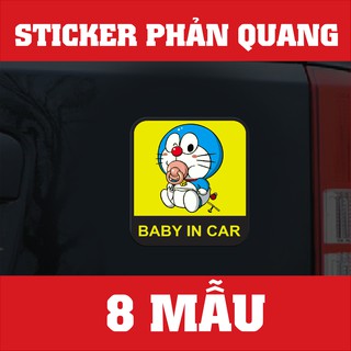 Sticker Baby in Car phản quang 12x14cm