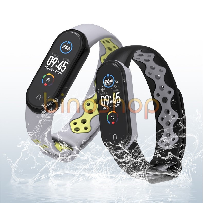 Dây đeo miband 6, miband 5 cao su NIKE thể thao MIJOBS, dây đeo thay thế mi band 5, mi band 6 silicon thể thao MIJOBS