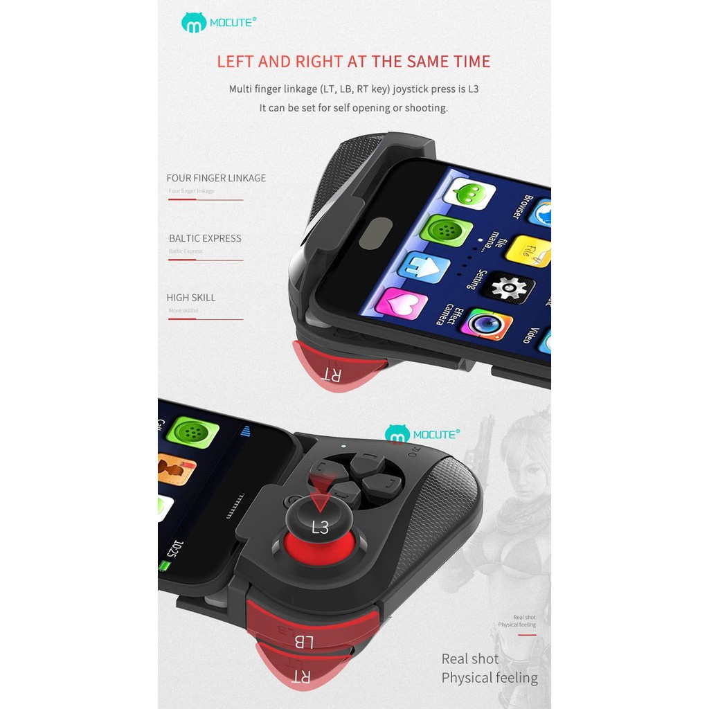 Tay Cầm Chơi Game Bluetooth cho điện thoại Mocute 058